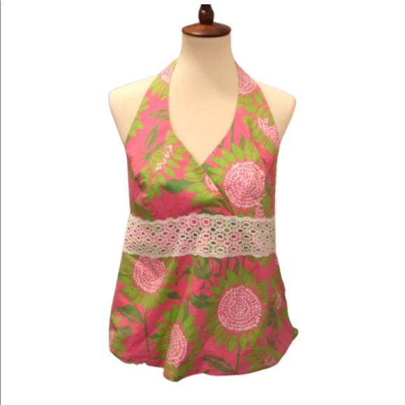 Lilly Pulitzer Vintage Halter Top Sunflower Soliel - Picture 2 of 10